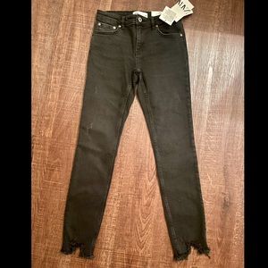 Zara Black Distressed Jeans NWT
